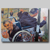 Johannes Grützke - Rollstuhlfahrer vor der Wand
