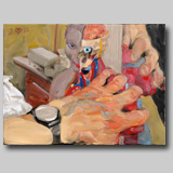 Johannes Grützke - Stillleben mit Hand und anatomischer Figur